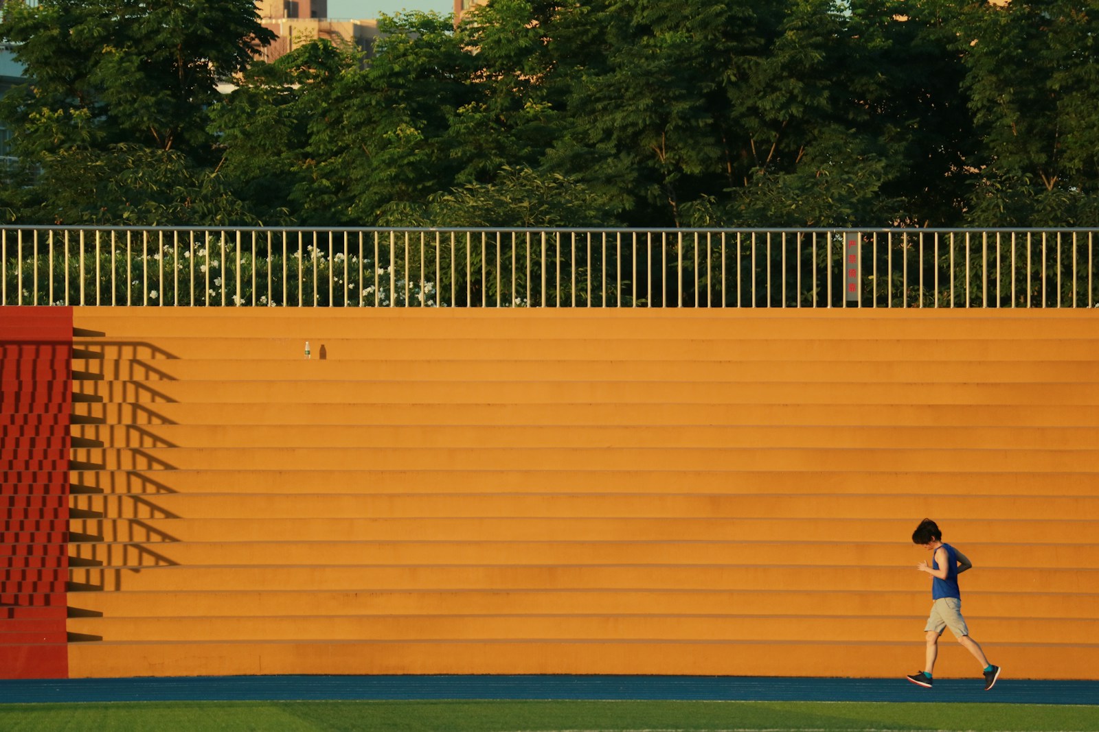 brown and blue concrete building
